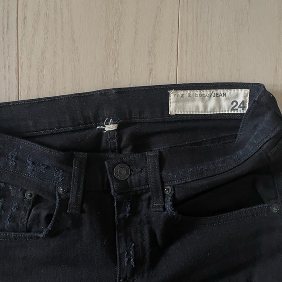Rag &Bone black jeans, distressed, purchased from Aritzia size 24. - Picture 2 of 3